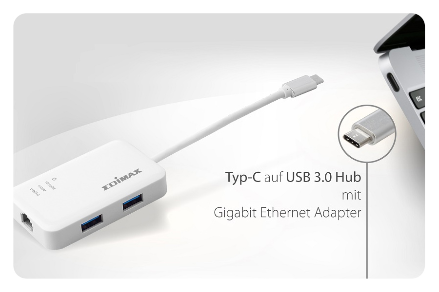 USB-C zu 3-Port USB 3.0 Gigabit Ethernet-Hub