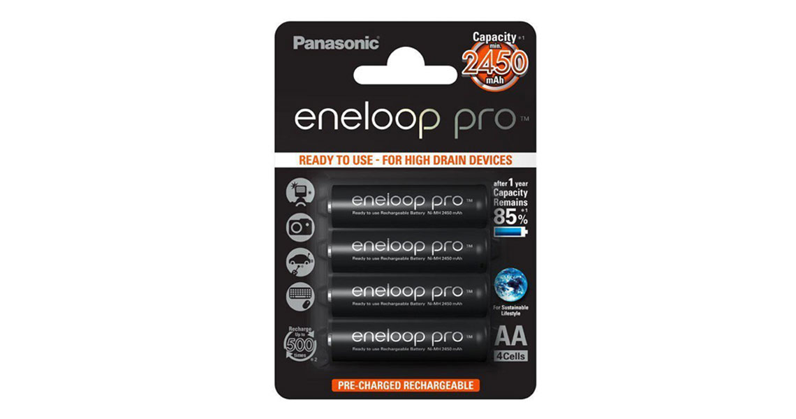 Möglichkeit vom Aufladen und Entsorgen über 500 Batterien mit dem Eneloop Zellen PANASONIC Pro Blister R6/AA 2500 mAh