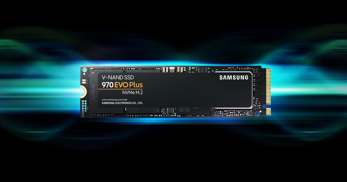 Die Festplatte mit der V NAND Technologie SAMSUNG SSD EVO Plus 970 1TB M.2 PCIe NVMe