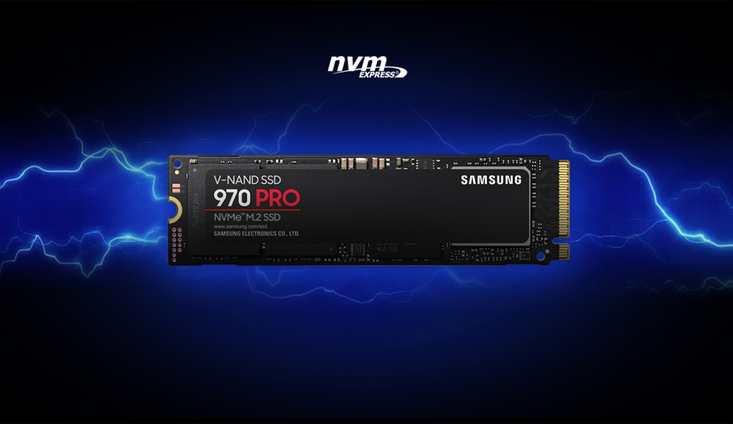 Die Festplatte mit der V-NAND Speichertechnologie SAMSUNG SSD 970 PRO PCIe® x4 NVMe™ 512 GB